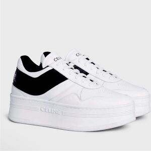 Celine Women's Black and White Platform Sneakers